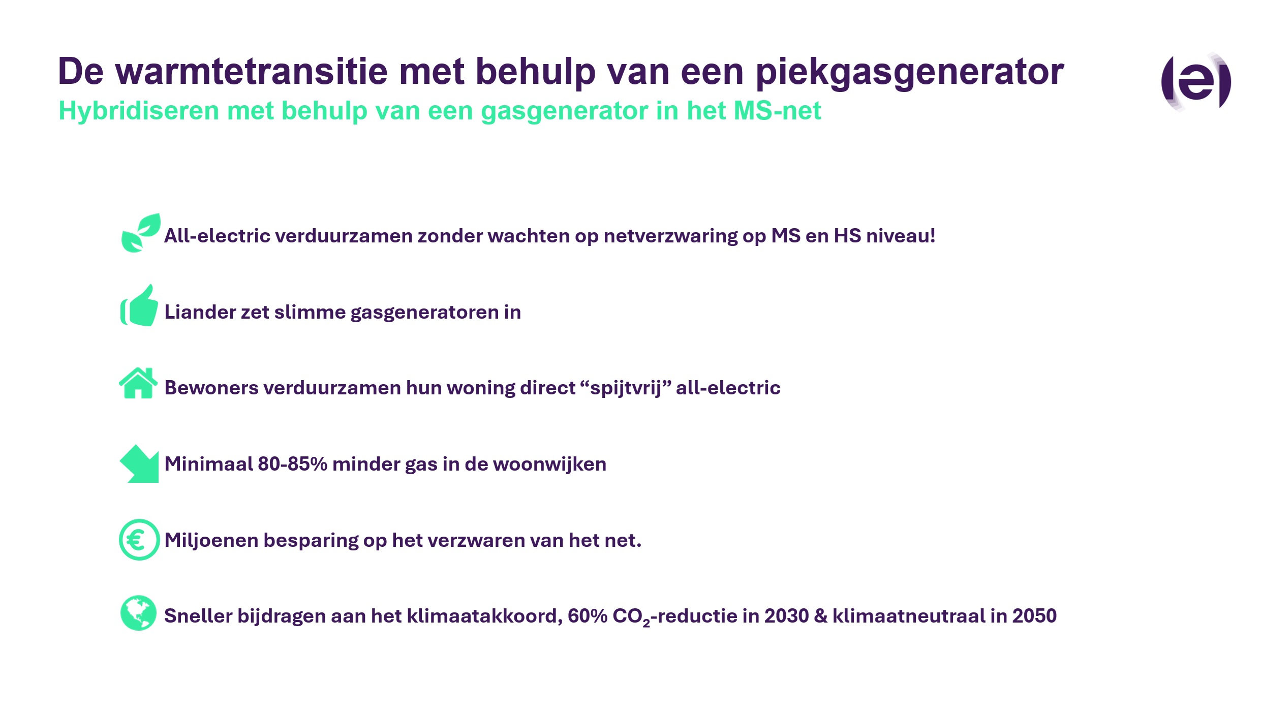 Warmtetransitie met behulp van een piekgasgenerator